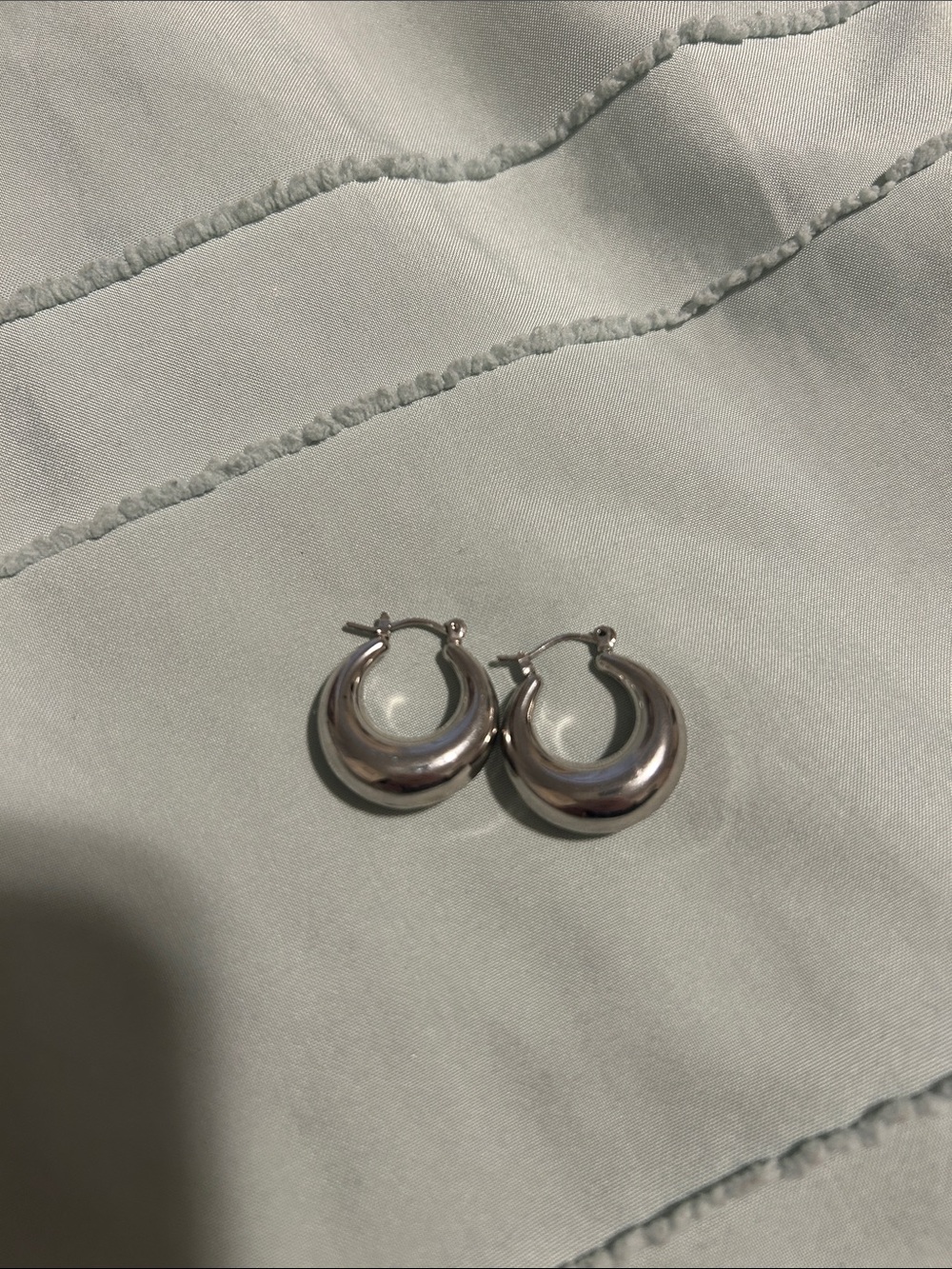 Amazon Polished Silver-Tone Chunky Hoop Earrings